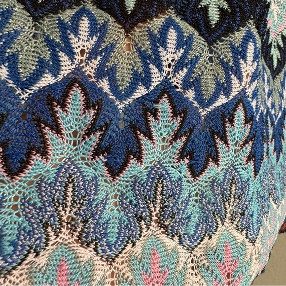 Calessa Blouse 3/4 Sleeves Mesh Boho Artsy Colorful L - Picture 3 of 8